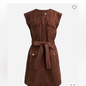 J. Crew tie waist mini dress in Chelsea linen-cupro blend size 8